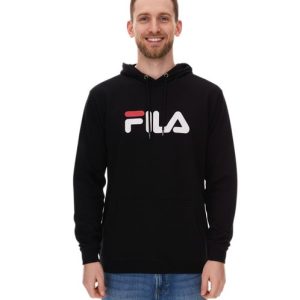 FILA Barumini Hoodie Men's Hooded Pullover Sweater Cotton Sweatshirt Black