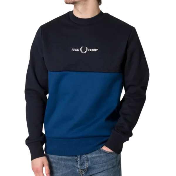 FRED PERRY MENS M4698 R31 SWEATSHIRT BLUE