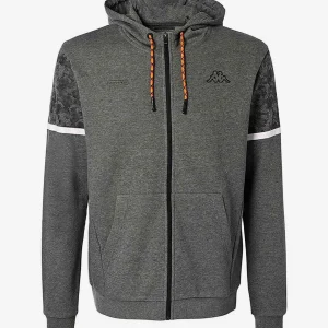 Chaqueta Kappa gris con capucha y bolsillos. Sudadera Kappa Genzo Full Zil, disponible en Breakaway