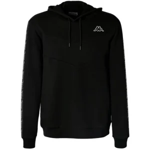 Sudadera Kappa Imagino Active Man Black, en negro con el logotipo blanco bordado y con capucha, disponible en Breakaway