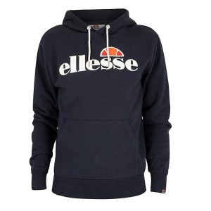 Sudadera Ellesse azul marino con capucha y el logotipo en pecho. Disponible en Breakaway